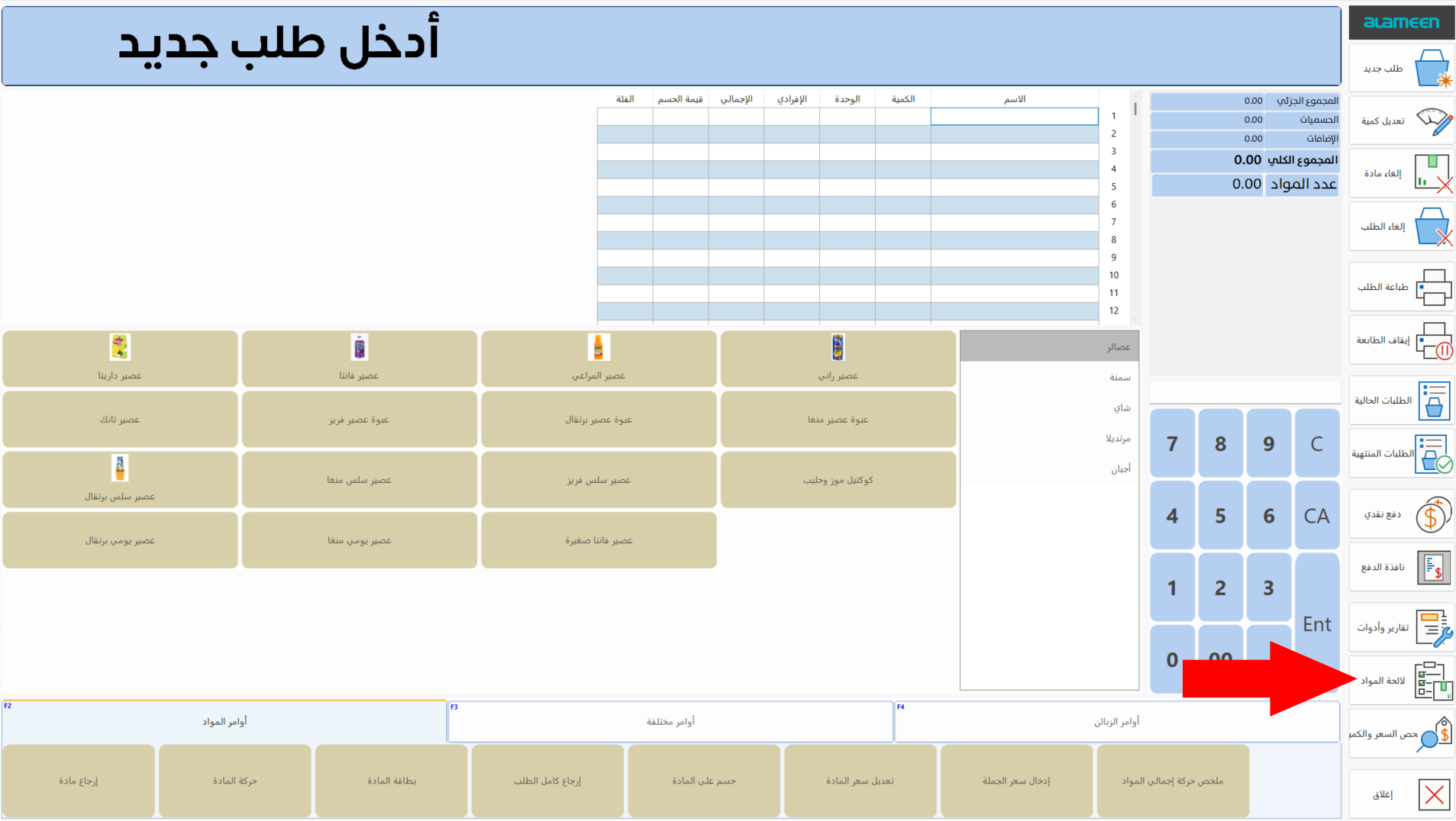 لائحة المواد
