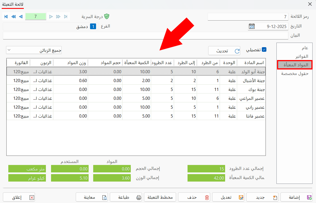لوائح التعبئة